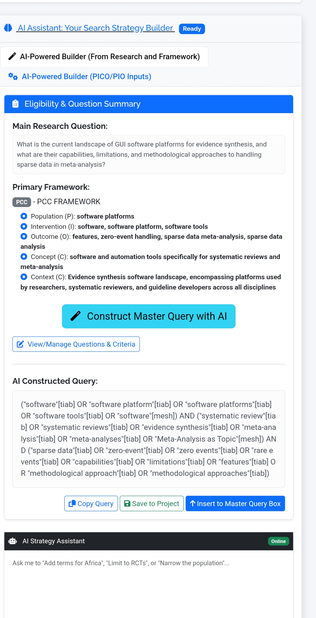 AI Strategy Assistant with Refinement Chat – real‑time, iterative search development